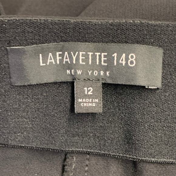 LAFAYETTE 148 Size 12 Gramercy Black Polyamide Blend Side Zipper Dress Pants - Picture 4 of 4